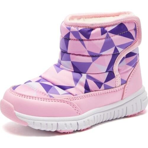 Childrens Snow Boot 2021 New Toddler Winter Boys Cotton Shoes Waterproof Ankle Boots For Girls Thick Plush Warm Girls Shoes