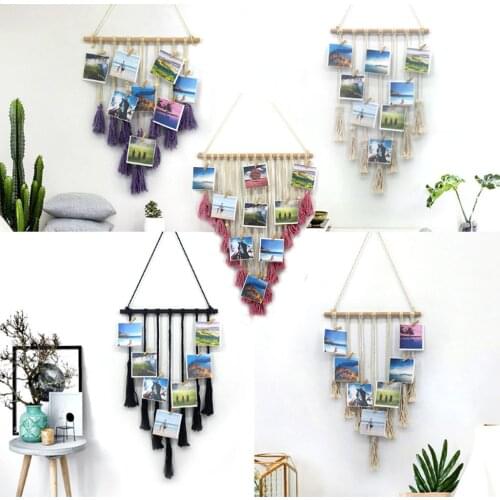 Photo Wall Series Nordic Style Can Hang Photos Woven Tapestry Creative New Products Boho Decor Match Small Wooden Clamp