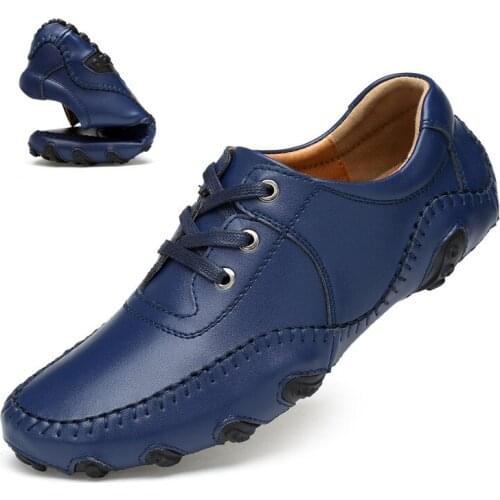 Fashion Mens Shoes Breathable Wild Trend Autumn 2021 New Leather Sneakers Men Casual Leather Outdoor Shoes Man Big Size 38-47