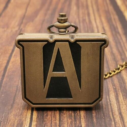 Steampunk My Hero Academia Design Quartz Pocket Watch with Chain Pendant Necklace Mens Womens Watch Gift Men Clock Souvenir
