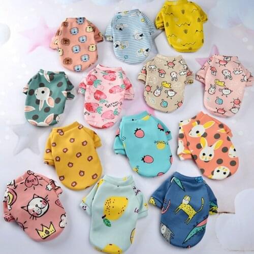 Cute Dog Clothes Animal Print Fleece Pet Cat Hoodies Coat For Small Dog Maltese Dachshund Pullover Cat Sweatshirt Outfit Apparel