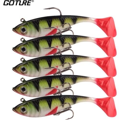 Goture 5pcs/set 8.5cm/11g Soft Lures Swimbait Lead Fishing lure Wobbler Saltwater Artificial Bait Rubber Lures Fishing Tackle