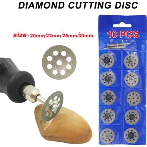 10pcs Emery Diamond Coated Double Side Cutting Discs cut off blade Grinding Disc With 3.0mm Mandrel for Dremel Rotary Tools