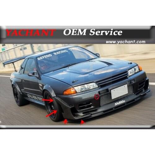FRP Fiber Glass / Carbon Front Bumper Canard Fit For 1989-1994 Skyline R32 GTR Front Bumper GD Style Stingray Canards