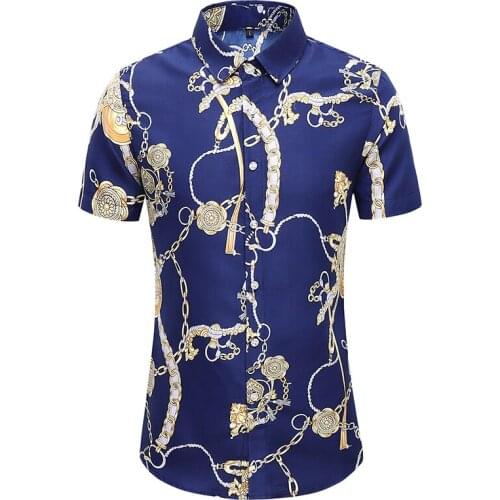 Plus Size 5XL 7XL Shirts for Men 2021 Summer New Fashion Print Casual Short Sleeve Shirts Mens White Blue Hawaiian Shirt
