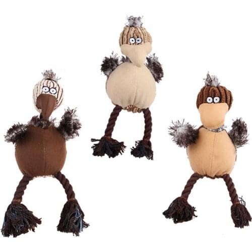 Dog Chew Squeak Toys Giraffe Fleece Rope Interative Toy Animals Carton Bird Plush Puppy Deer for Pet Dogs Cat Chew Squeaking Toy