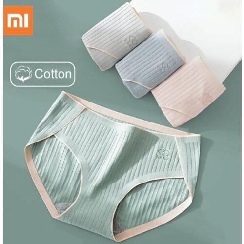 3pcs/lot Xiaomi Mijia Ladies Women Panties Cotton Underwear Graphene Antibacterial Briefs Seamless Large Size Intimate Lingerie