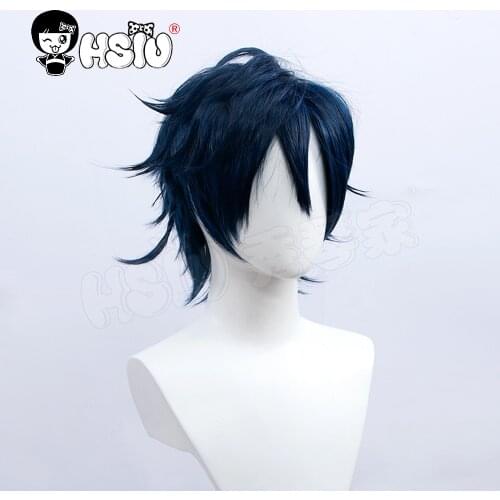 Yao Cosplay Wig Game King Of Glory Cosplay 「HSIU 」 Fiber synthetic wig Black And Blue M Front Bangs Short Hair Free Wig Cap