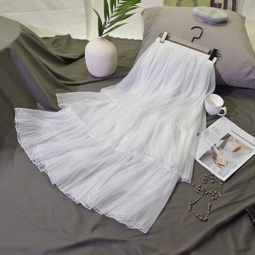 2020 Spring Skirts High Waist Chic Design Long White Black Faldas Jupe Femme Women Summer Skirt Saia