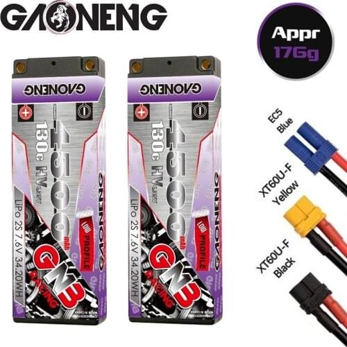 1/3PCS GAONENG GNB 7.6v 4500mAh 130C PLUS LiPo Battery For RC Car Racing Spare Parts With Shell Upgrade LiHV 2S Battery