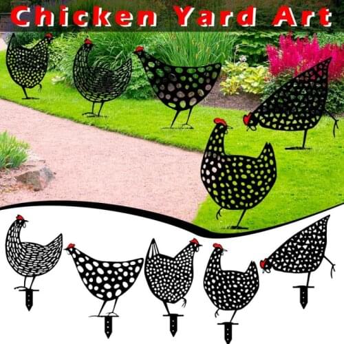 1pcs Easter Chicken Plasctic Hen For Easter Gardening Ornaments Chicken Yard Art Garden Statues Backyard Lawn Outdoor Decor