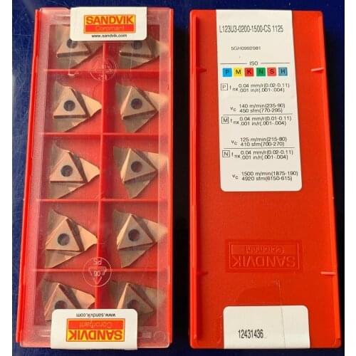 10PCS CARBIDE INSERT L123U3-0200-1500-CS 1125