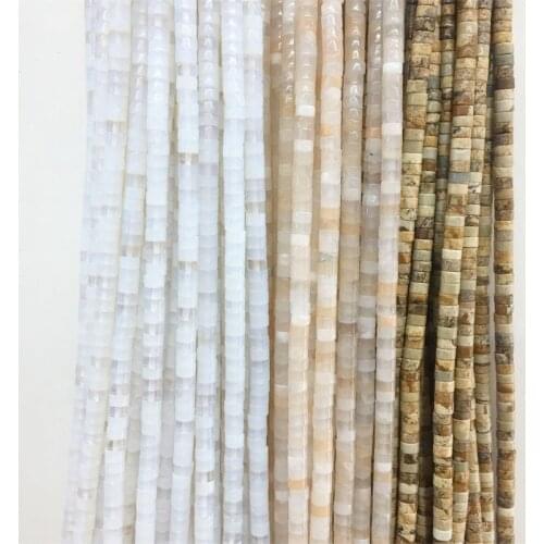 2*4mm Natural Stone Opal White Pink Disc Round Heishi Beads Chip Disk Loose Spacer for DIY Jewelry Making Bracelets Necklace