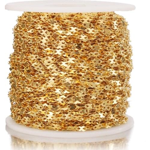 2m/lot New Stainless Steel Flat Oval Lip-shape Water-wave Infinite Symbol Chain for Pendant Necklace DIY Jewelry Making Findings