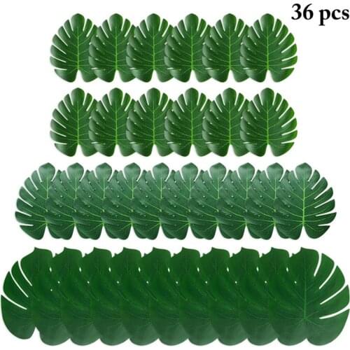 36pcs Artificial Palm Leaf Lifelike Artificial Tropical Leaf Fake Leaf For Wedding Party Decor Photography Props Accessories