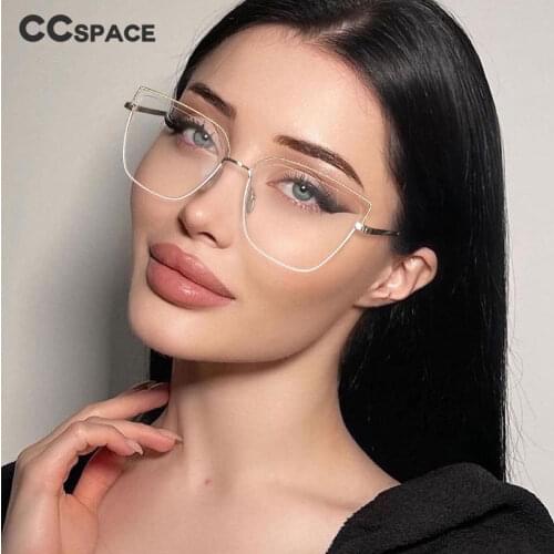 53371 Half Frame Square Anti Blue Light Optical Metal Glasses Frames Men Women Fashion Computer Eyeglasses