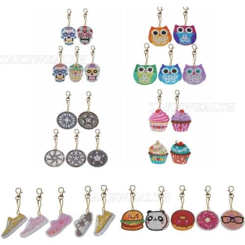 DIY Full Drill Special Shaped Diamond Painting Keychain Women Bag Pendant Jewelry KeyRing Embroidery Cross Stitch Christmas Gift