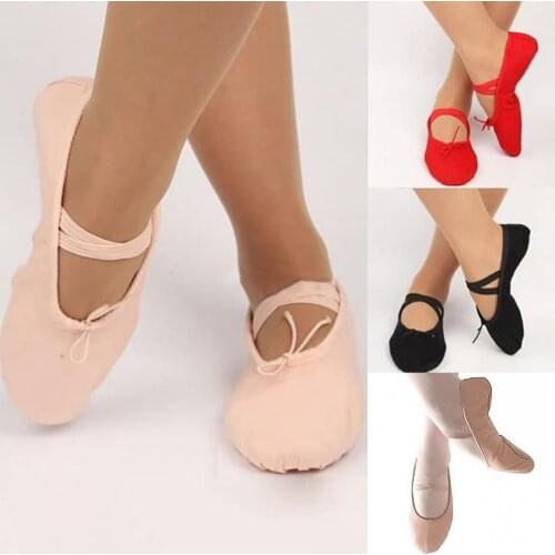 EU25-41Adult Child Yoga Slippers Gym Teacher Yoga Ballet Dance Shoes For Girls Women Ballet Shoes Canvas Kids Children