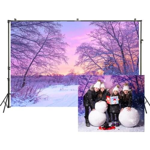 HUAYI Christmas Backdrop Snowy Forest Holiday Family Party Photography Backdrops Studio Child Baby Studio Photo BackgroundW-3493