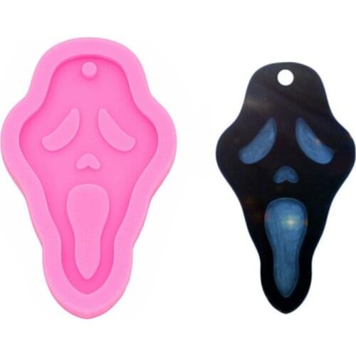 Halloween Skull Ghost Earrings Epoxy Resin Mold Keychain Pendant Silicone Mould DIY Crafts Jewelry Casting Tools