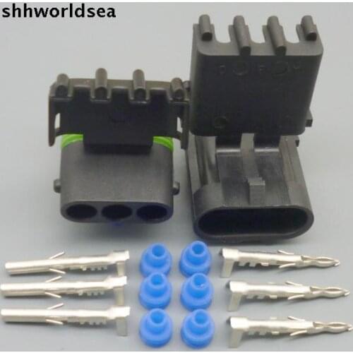 Shhworldsea Kit Weather pack Weatherpack 3 Pin/Way Sealed Wiring Car 2.5MM Waterproof Electrical Connector plug Kit - NEW