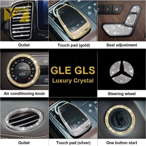 KJAUTOMAX For GLE400 GLE320 GLS450 Crystal Decoration Car Styling Air conditioning volume knob Central control