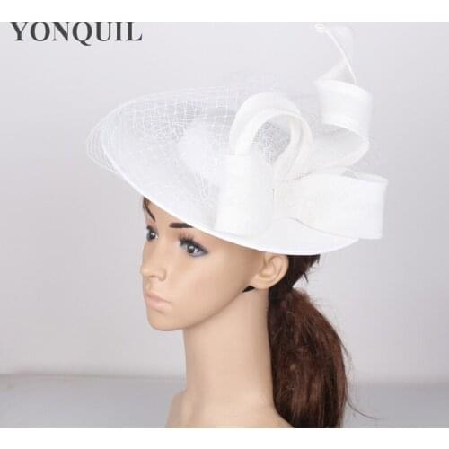30Cm Round Solid Imitation Sinamay Fascinator Base Birdcage Veil Hair Accessories Millinery Party Occasion Hats 2020 New Arrival
