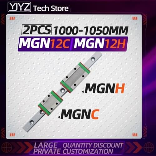 CNC linear rail MGN12 1000 or 1050 mm miniature linear rail +2PC MGN12C or MGN12H slide for cnc machine,3d printer