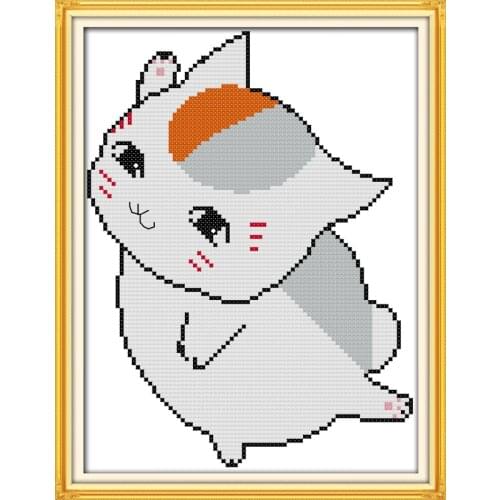 Lovely cat small picture animal cross stitch kit 14ct 11ct count print canvas stitches embroidery DIY handmade needlework plus