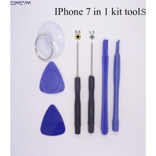 7 in 1 Mobile Phone Repairing Tool Kit Spudger Pry Opening Tool LCD Repair Tools with 0.8MM\1.5MM screwdrivers for Iphone series
