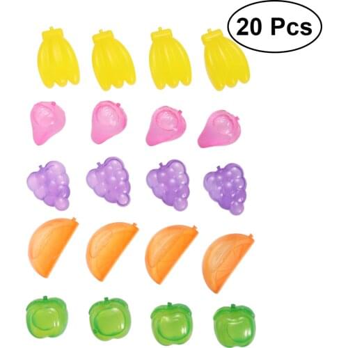 20pcs/Pack Nontoxic Multicolour Cute Fruit Ice Cubes Cooling Tool Fruit Reusable 3D Ice Cubes for Wine Drink Beverage