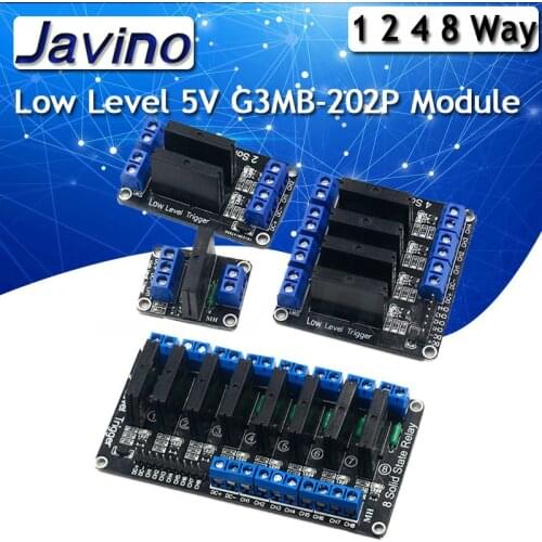 Low Level 5V 1/2/4/8 Channel Solid State Relay Module SSR G3MB-202P 240V 2A Output with Resistive Fuse For Arduino 1 2 4 8 Way