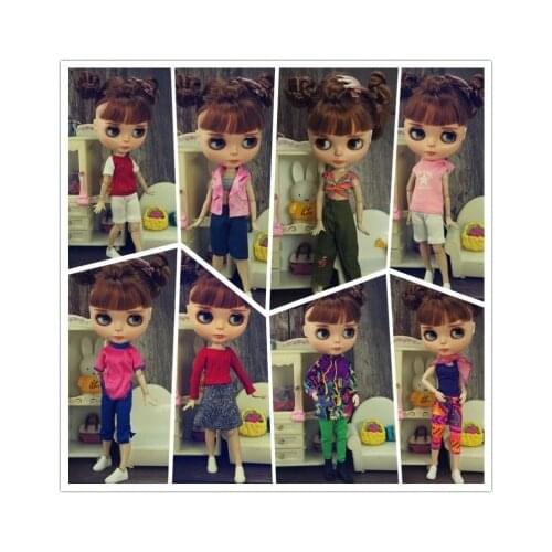 Blythy Doll Sweetpie Outfits Quality Doll Bohemia Colorful Clothes For Blyth Doll Tops Kids Toy 1/6 Doll Accessories Cute Decors