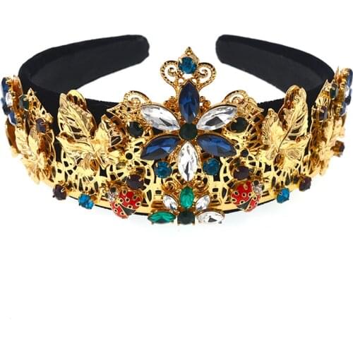 Classical hair band fashion retro flowers Bridal Accessories Luxurious gold delicate cross fashion hair bands hair jewelry