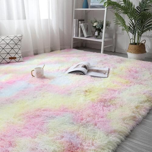 Colorful Carpets For Living Room Soft Fluffy Rug Bedroom Sofa Coffee Table Floor Mat Shaggy Carpet Kids Room Home Study Area Rug