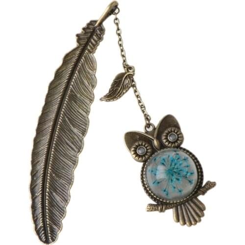 Luminous Night Owl Bookmark Label Reading Maker Feather Book Stationery Student Gift