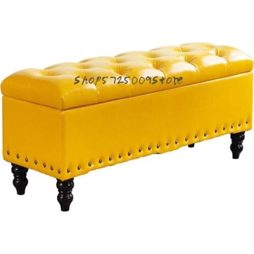 European Style Storage Stool Storage Stool Box Clothing Store Sofa Stool Rectangular Household Shoe Changing Stool Solid Wood Sh