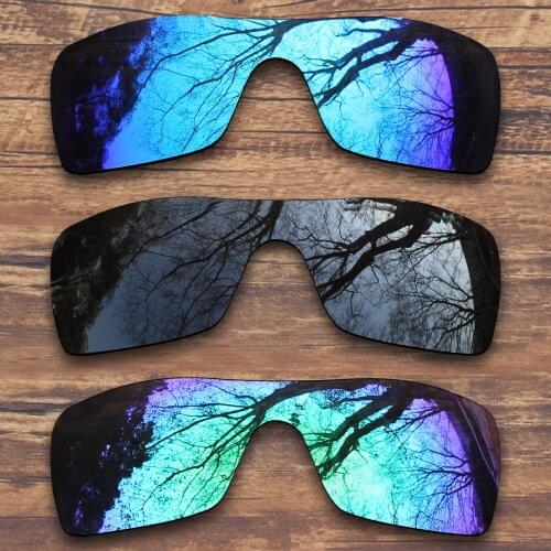 ToughAsNails 3 Pieces Black.Blue.Green Polarized Replacement Lenses for Oakley Batwolf OO9101 Sunglasses