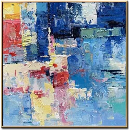 Unframed 1 Panel 100% Handpainted Blue Colors Abstract Modern Wall Art Picture Home Decor Oil Painting On Canvas For Bedroom