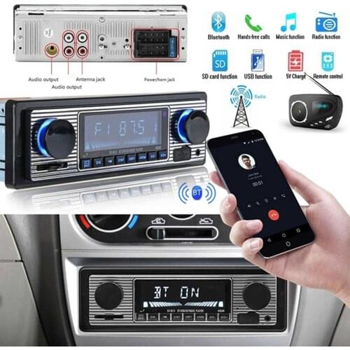 Bluetooth Vintage Car Radio MP3 Player Stereo USB AUX Classic Auto Car bluetooth Radio Car accessories Interior
