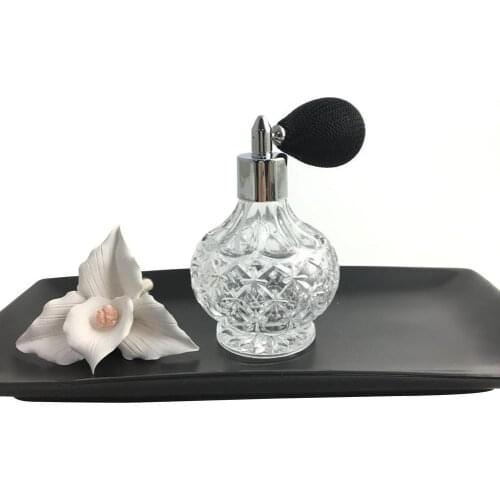 Vintage Crystal Perfume Bottle Perfume Spray Bottle Black Long Bulb Spray Atomizer Handy Spray Glass Bottle Lady Gift 80ml #RP