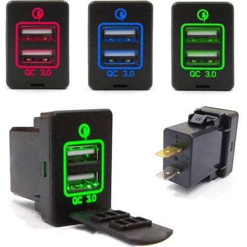 High Quality 12V 24V Dual USB ABS Car Charger For TOYOTA 5V 4.2A Universal Auto Mobile Phone Charger For Iphone Sumsang#294168