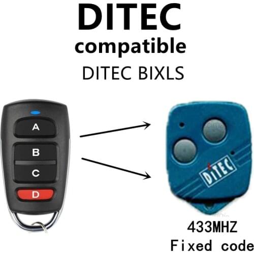 DITEC GOL4C Replacement remote control transmitte clone 433.92/433MHz fixed code key fobs
