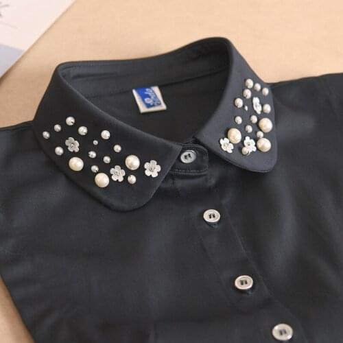 Vintage 2021 Women Fake Collar Shirt Detachable Collars Girls Removable Lapel Blouse Tops Decorative Flase Collars Mujer