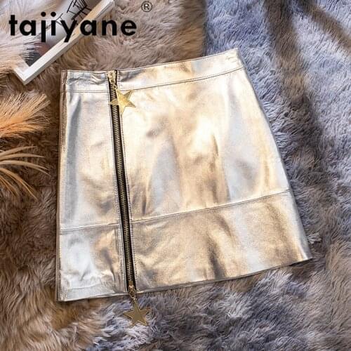 Real Skirt Mini Sheepskin Black Skirt Woman Genuine Leather Pencil Skirts Womens Summer Skirts Sexy Mujer Faldas TN2247