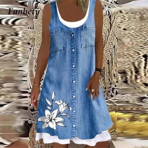 Women 2021 Summer Casual Sleeveless Loose Party Dress Fashion Elegant O-Neck A-Line Dress 3XL Vintage Printed Dresses Vestido