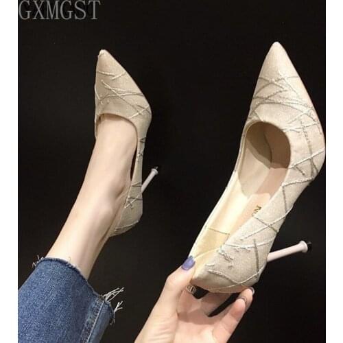 French Style Small Fresh High Heels 2021 New Ladies Stiletto Temperament Pumps Sexy Pointed Toe Single Shoes Fashion Work Shoes