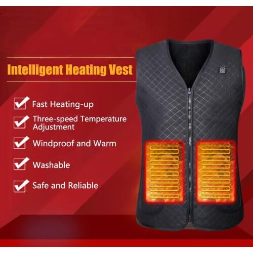 2021 Men Outdoor USB Infrared Heating Vest Jacket Men Winter Electric Thermal Clothing Waistcoat For Sports Hiking Oversized 4XL
