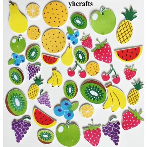 1bag/LOT.Grape pear strawberry kiwi fruits foam stickers Baby room decoration Early learning craft diy toys Self learning OEM