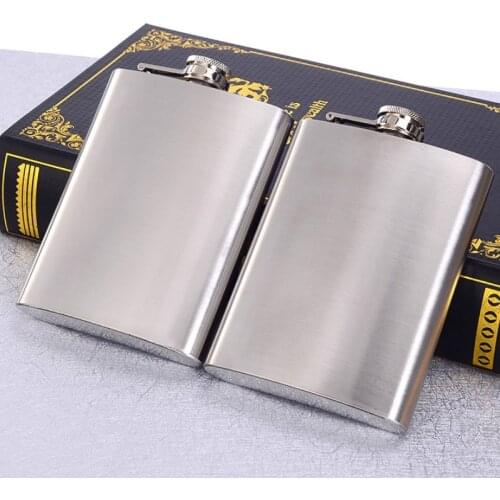 1 PCS Stainless Steel Hip Flask 8oz Portable Kettle White Wine Bottle Russian Flat Hip Flask whiskey bottles